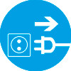 Знак M13 Отключить штепсельную вилку пленка (пленка 200х200 мм)